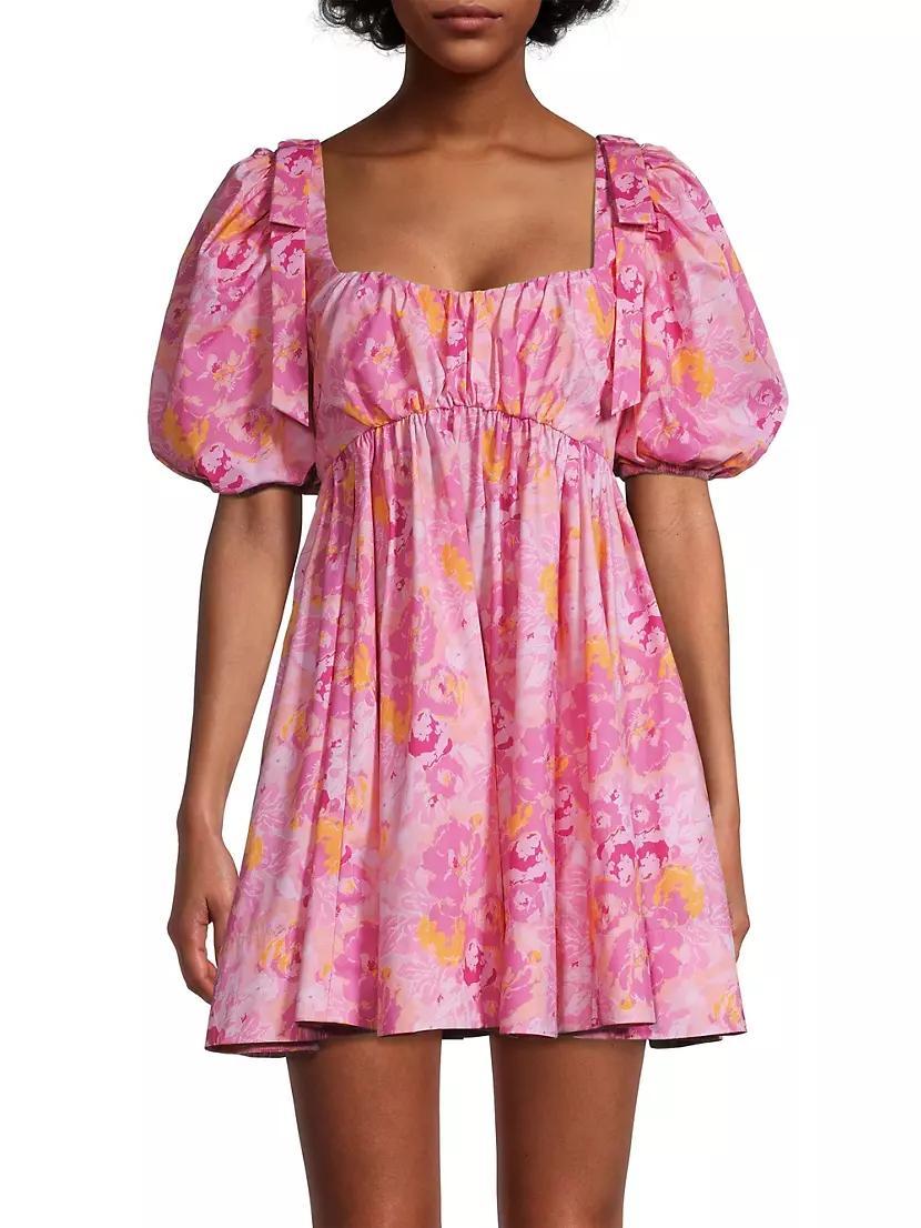 Martinique Floral Puff-Sleeve Minidress Product Image