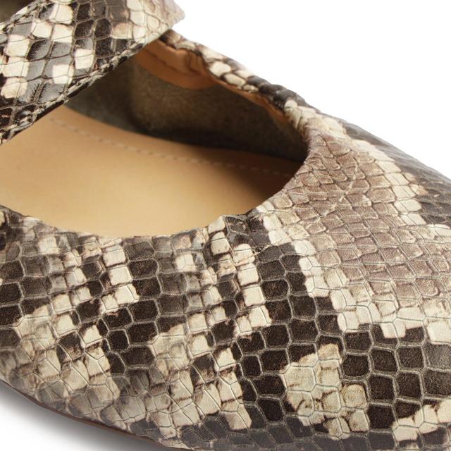 Calita Snake-Embossed Leather Flat Female Product Image