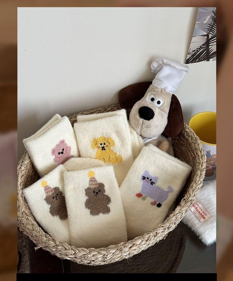 Fluffy Cartoon Animal Socks Set Product Image