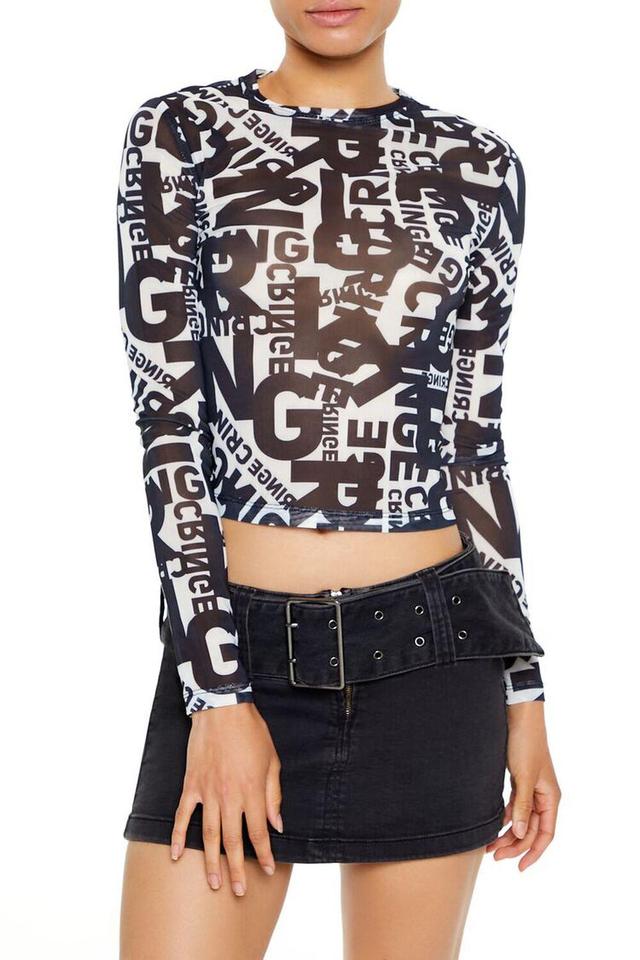 Mesh Cringe Crop Top | Forever 21 Product Image