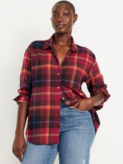 Flannel Boyfriend Button-Down Shirt Product Image