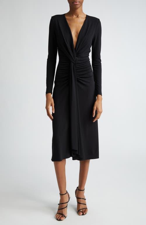 Gathered Midi Dress with Drape Detail Product Image