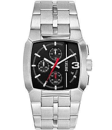 Diesel Mens Cliffhanger Chronograph Silver-Tone Stainless Steel Watch 40mm - Silver Product Image