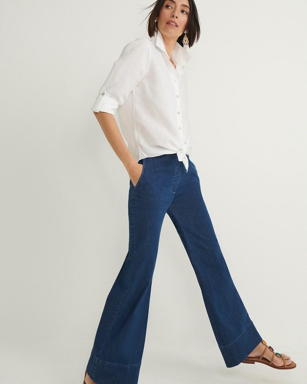 Chico's Women's Pull-on Drawstring Flare Jeans Product Image