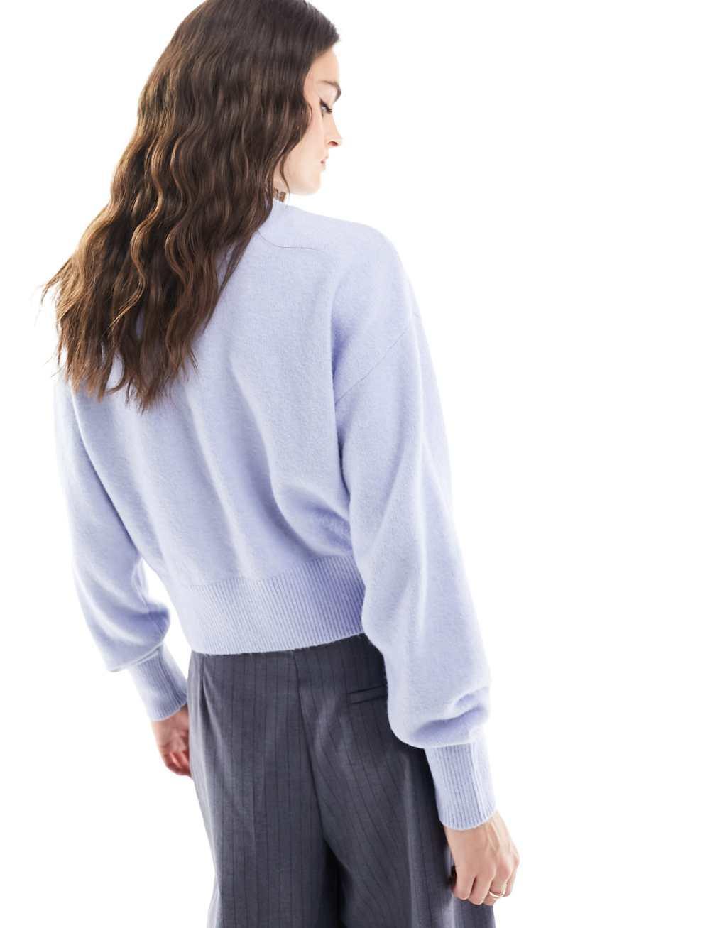 & Other Stories mock neck sweater in light blue Product Image