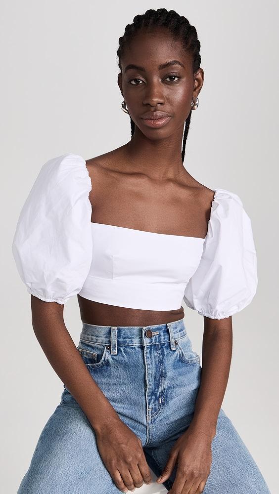 Susana Monaco Poplin Puff Sleeve Crop Top | Shopbop Product Image