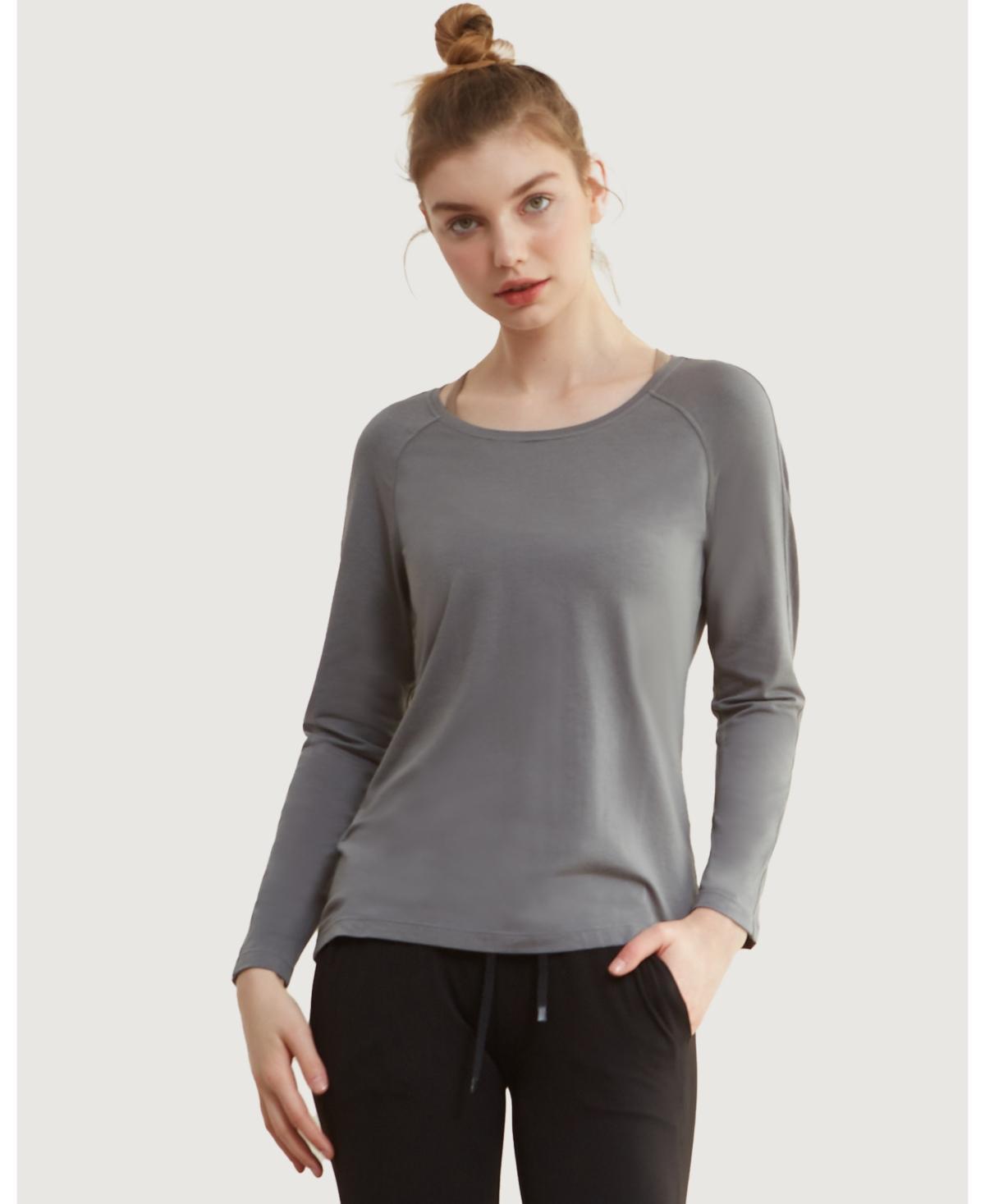 Rebody Essentials Scooped Long Sleeve Top For Women Product Image