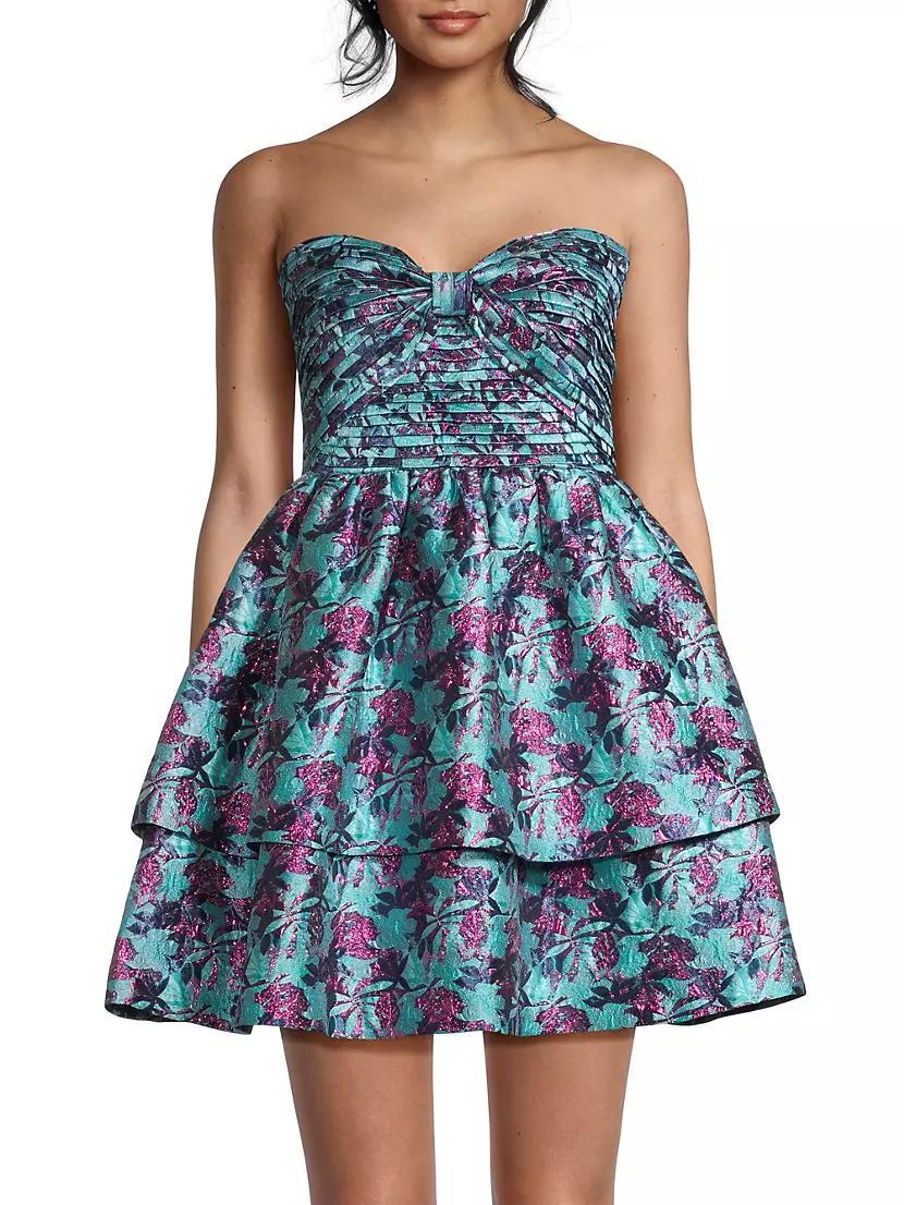 Floral Jacquard Strapless Minidress Product Image