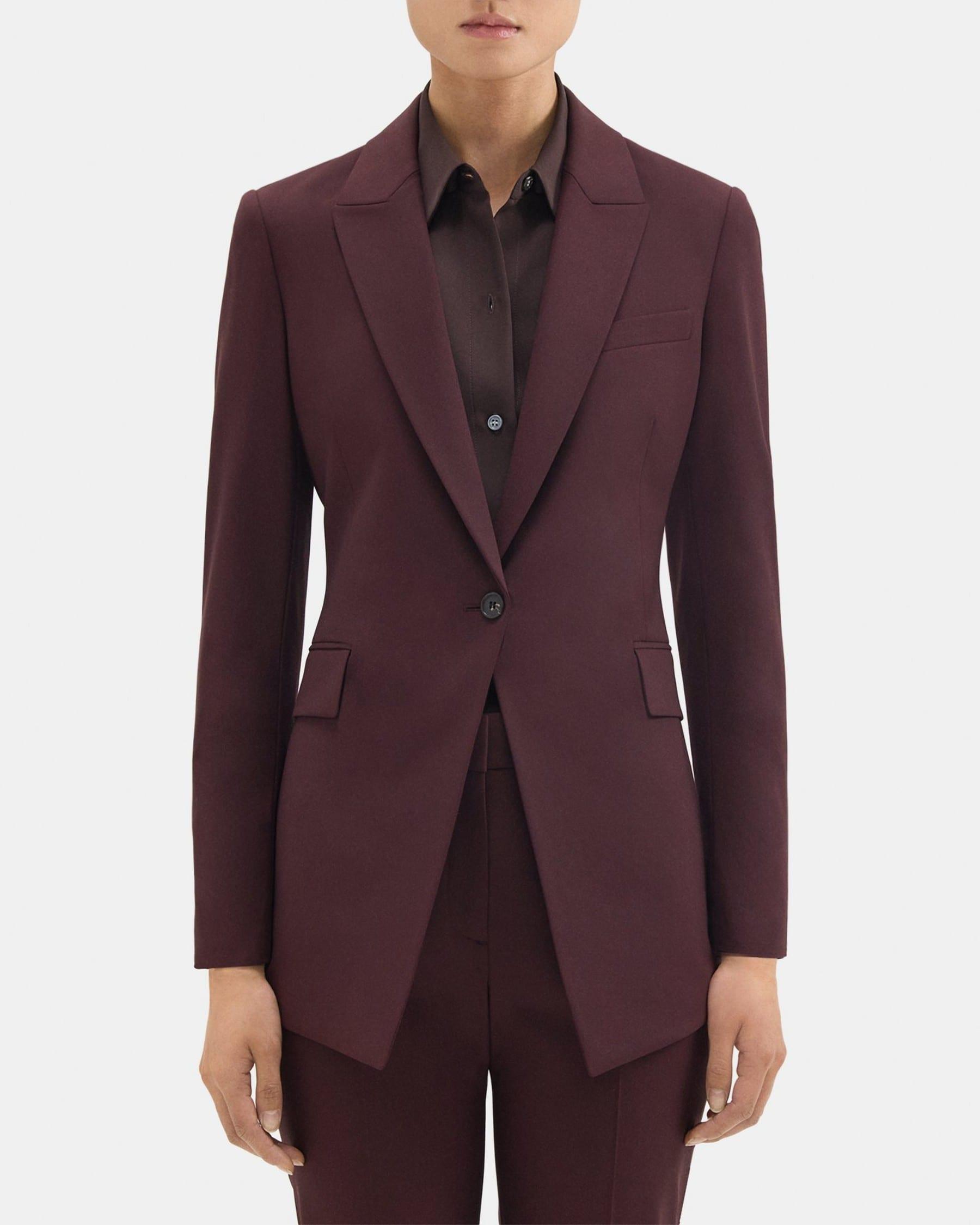 Single-Breasted Blazer in Stretch Wool Product Image