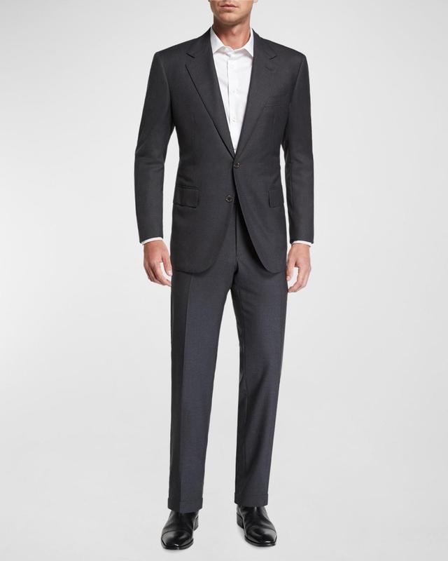 Mens Two-Piece Solid Wool Suit Product Image