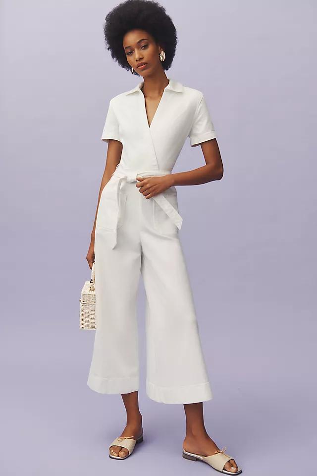 The Colette Wrap Jumpsuit by Maeve: Denim Edition Product Image