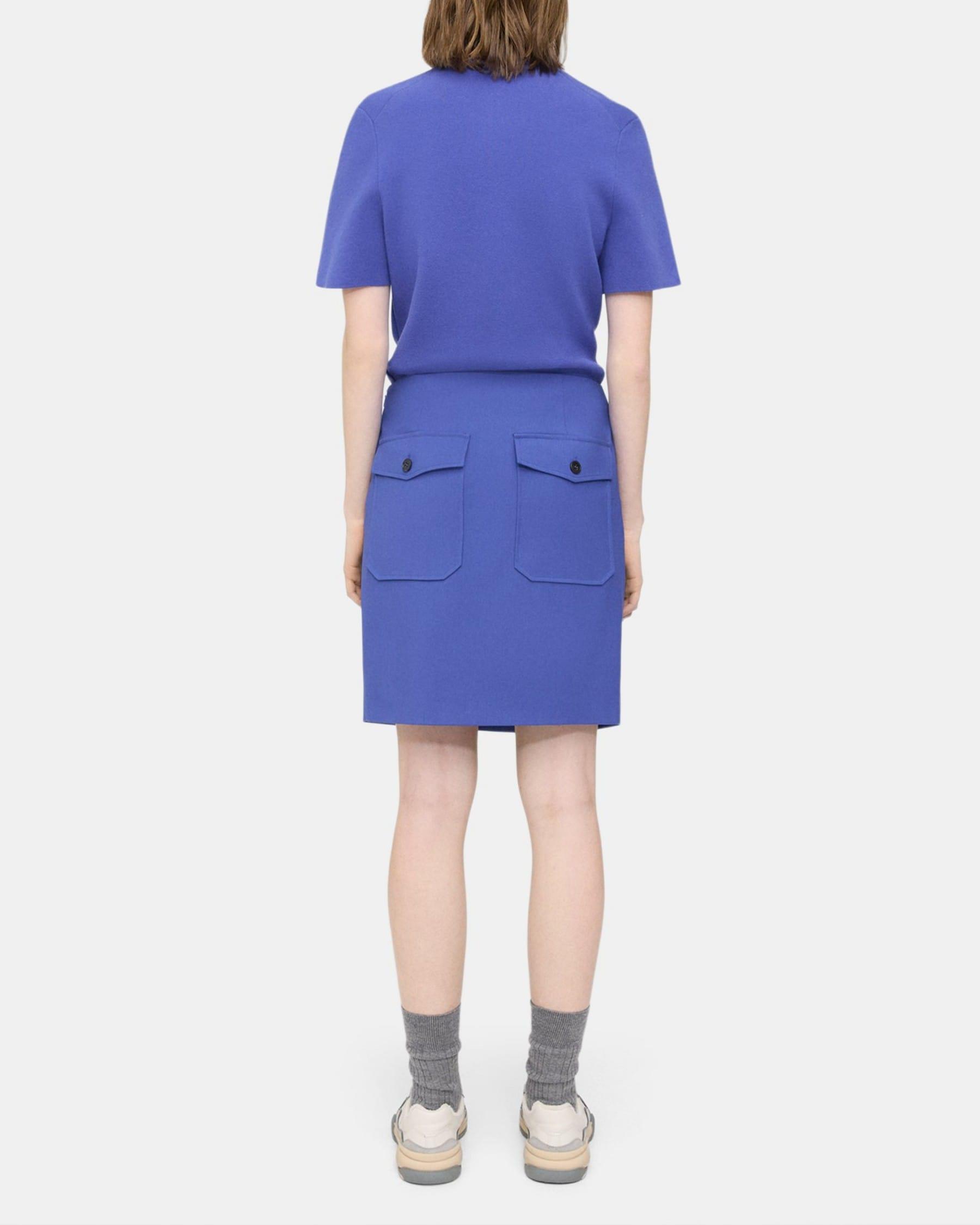 Wrap Skirt in Wool Gabardine Product Image