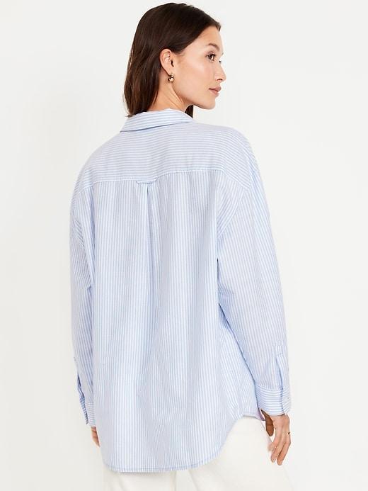 Oversized Button-Down Boyfriend Shirt Product Image