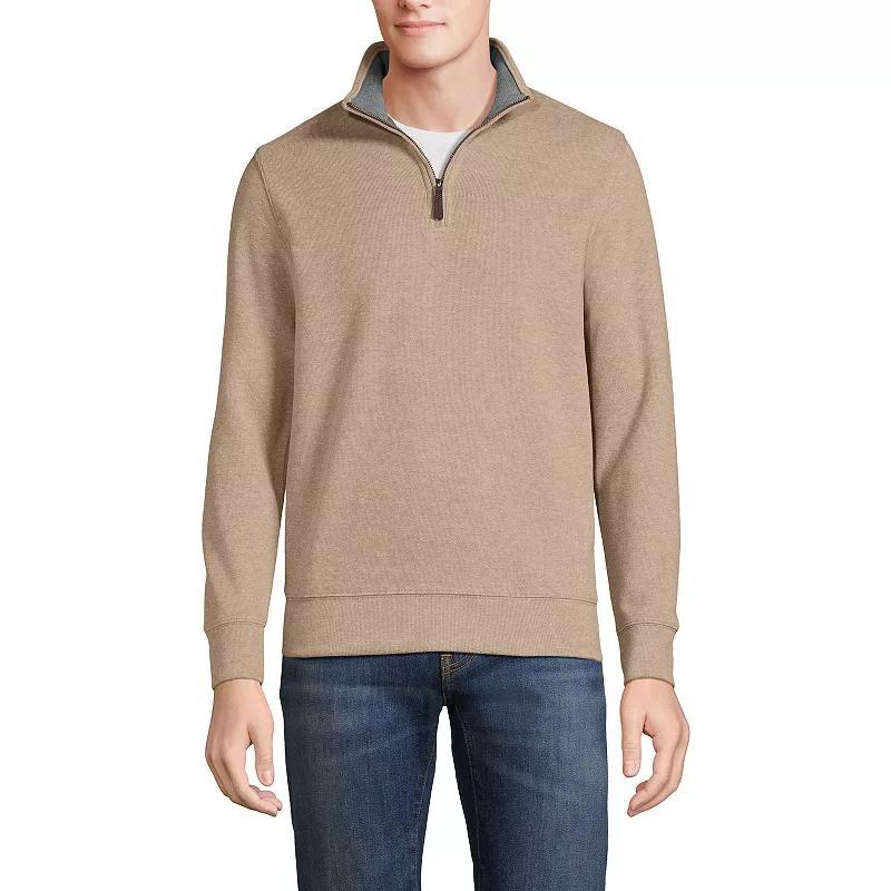 Big & Tall Lands End Bedford Classic-Fit Ribbed Quarter-Zip Sweater, Mens Radiant Blue Product Image