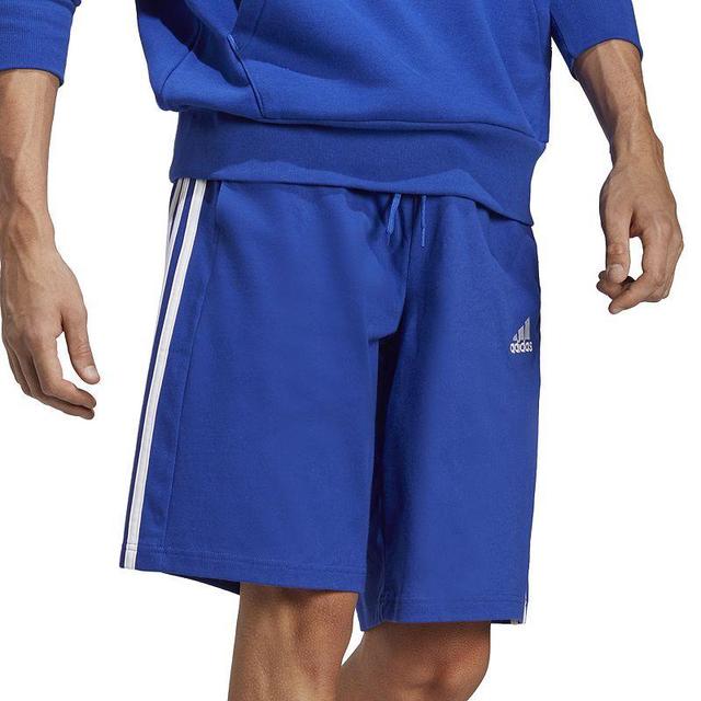 Mens adidas Essentials Jersey 3-Stripes Shorts Med Blue Product Image