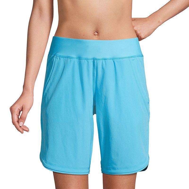 Lands End Womens 9 Quick Dry Elastic Waist Modest Board Shorts Swim Cover-up Shorts Product Image