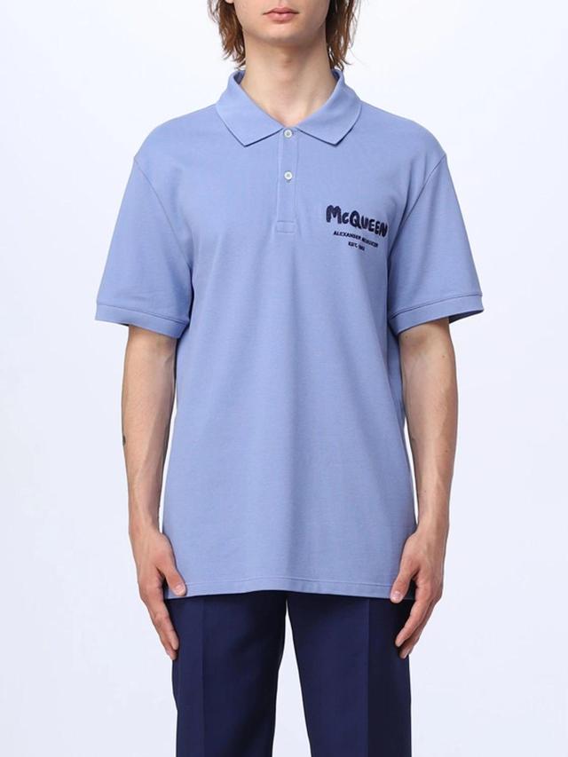 Logo Embroidered Polo Shirt In Blue Product Image