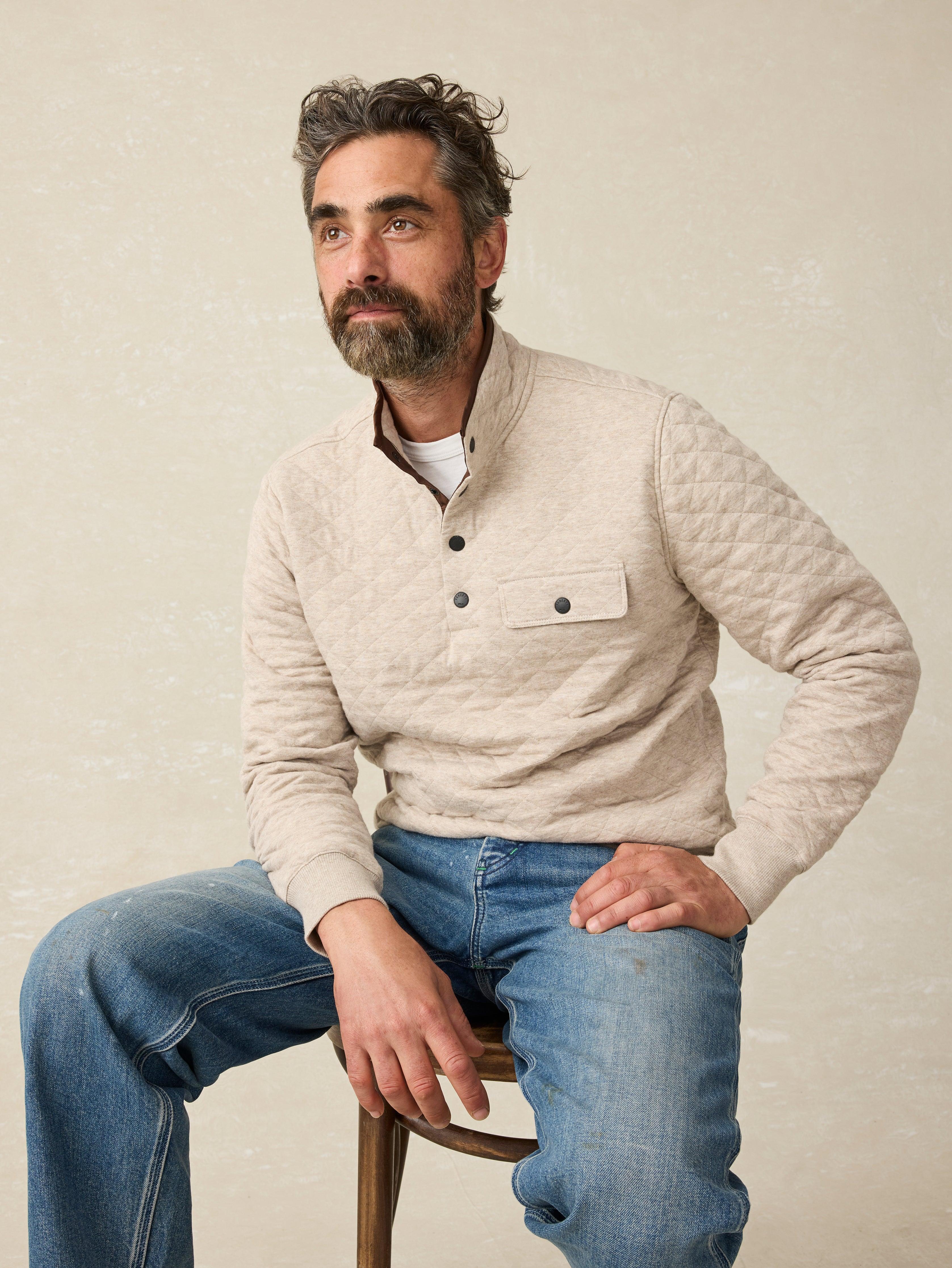 Epic Quilted Fleece Pullover - Oatmeal Melange Male Product Image