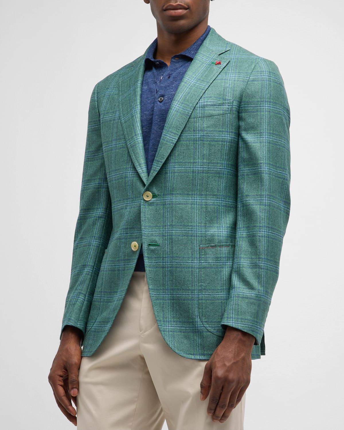 Mens Silk-Cashmere Plaid Sport Coat Product Image