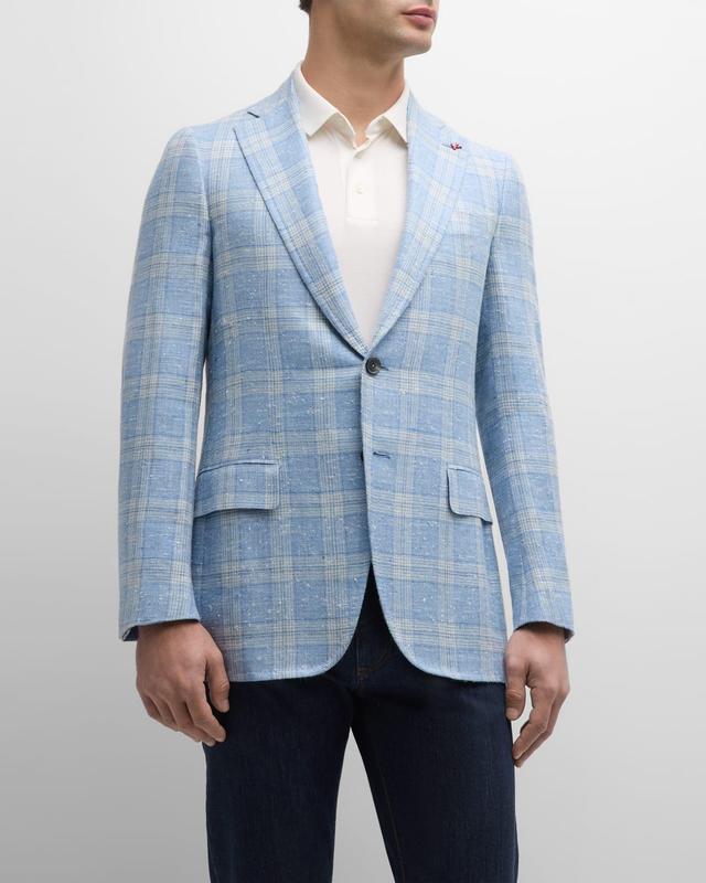 Mens Plaid Linen-Blend Sport Coat Product Image