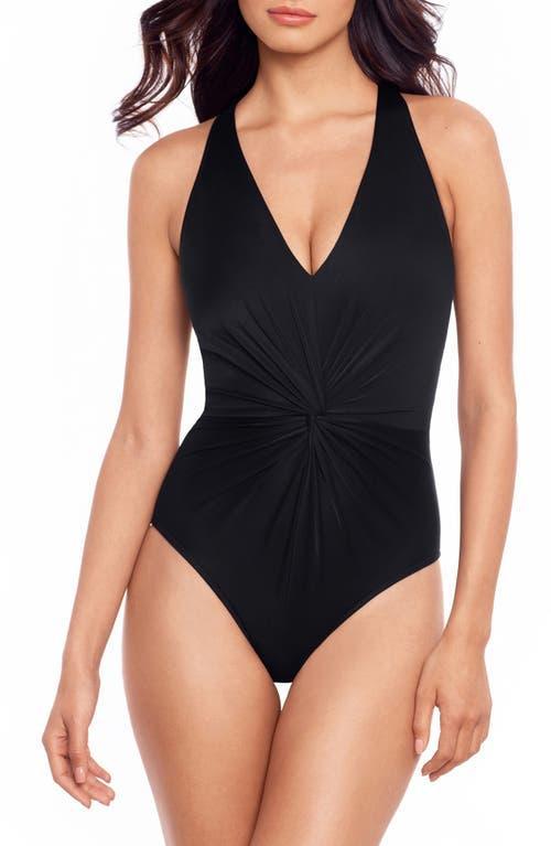 Womens Solids Drew Twisted One-Piece Swimsuit Product Image