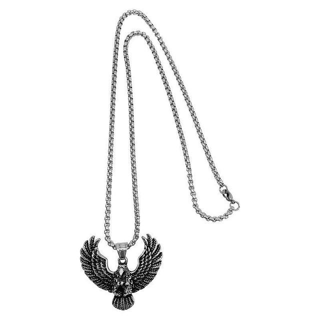 Adornia Mens Chain Necklace with Eagle Pendant, Silver Tone Product Image