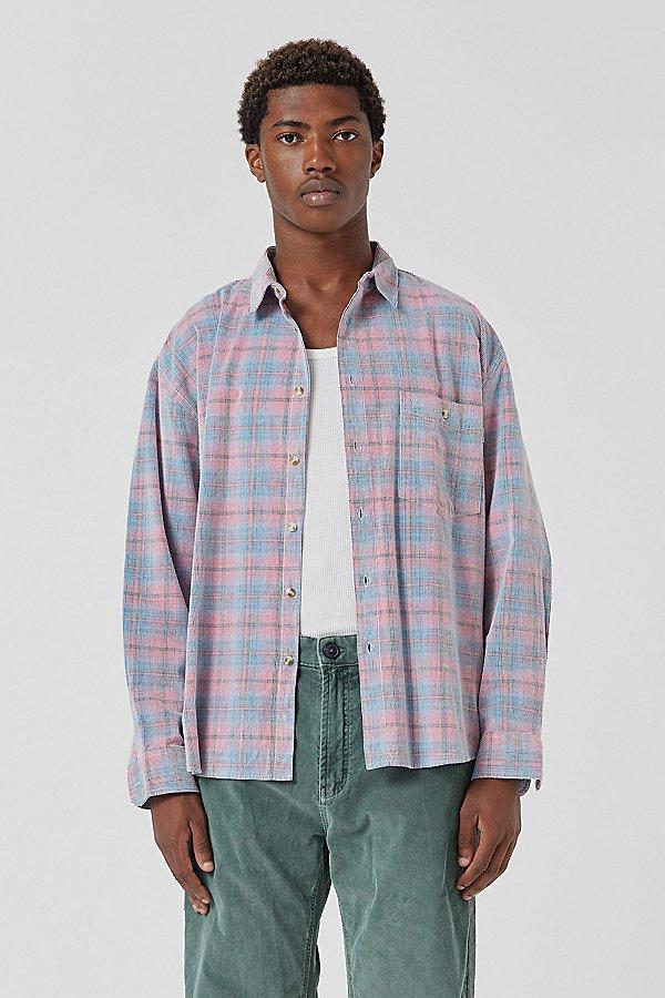 Barney Cools Cabin 2.0 Recycled Cotton Corduroy Plaid Shirt Top Mens at Urban Outfitters Product Image