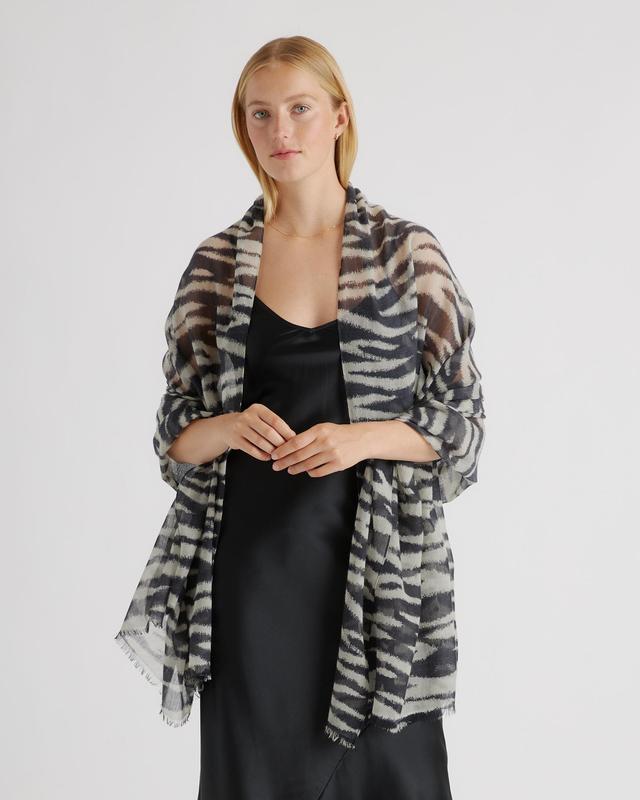 Featherweight Wool Cashmere Frayed Edge Scarf Product Image