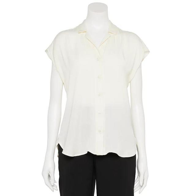 Womens Nine West Adaptive Short Sleeve Button Down Lapel Collar Shirt Product Image