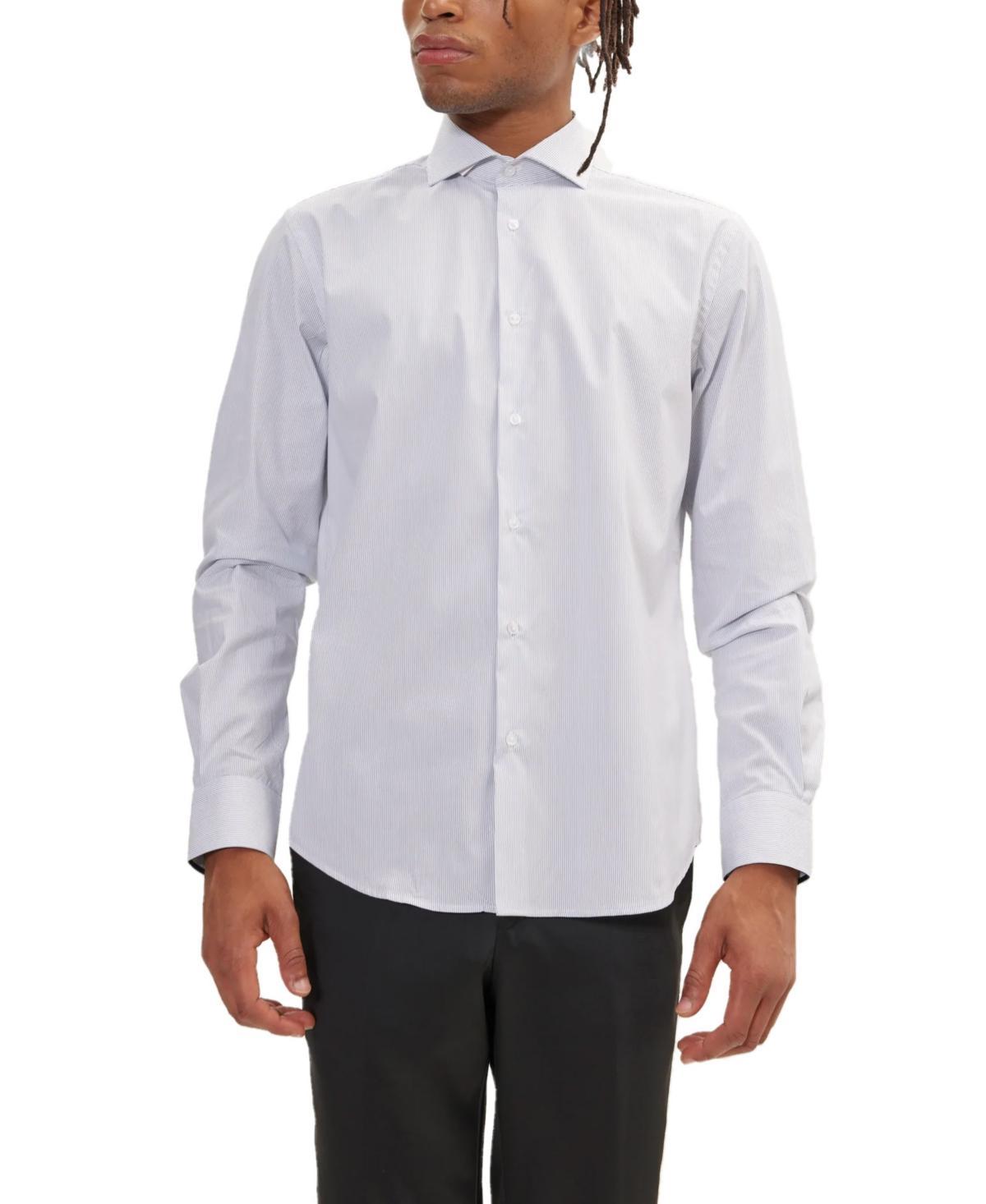 Ron Tomson Mens Modern Spread Collar Fitted Shirt Product Image