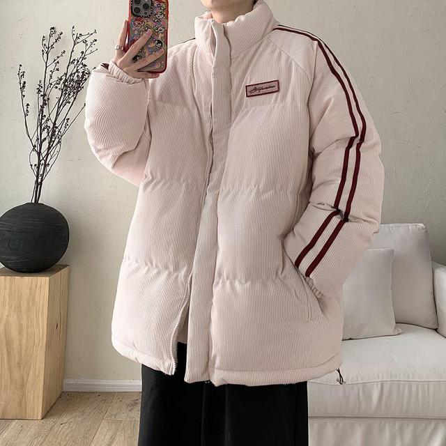 Striped Zip Puffer Jacket Product Image