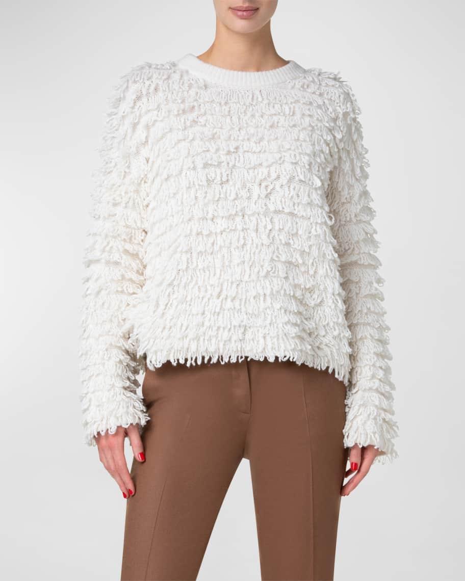 Cashmere and Wool Loops Knit Sweater Product Image