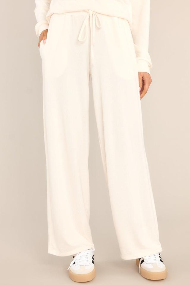 Share It With Me Pearled Ivory Lounge Pants Product Image