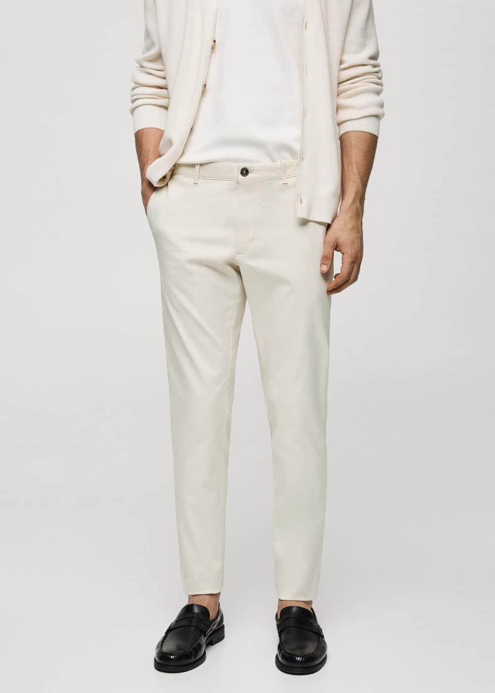 MANGO MAN - Slim fit serge chino trousers light/pastel greyMen Product Image