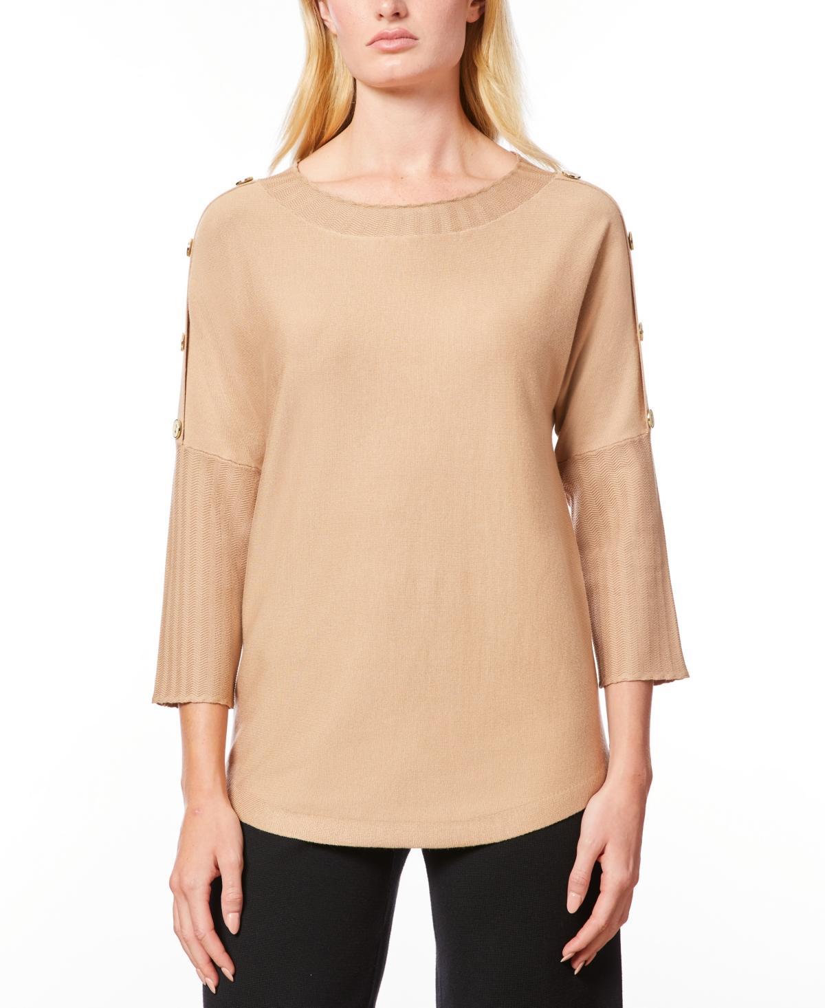 Melissa Paige Womens Dolman-Sleeve Wavy-Ribbed Sweater, Regular & Petite Product Image