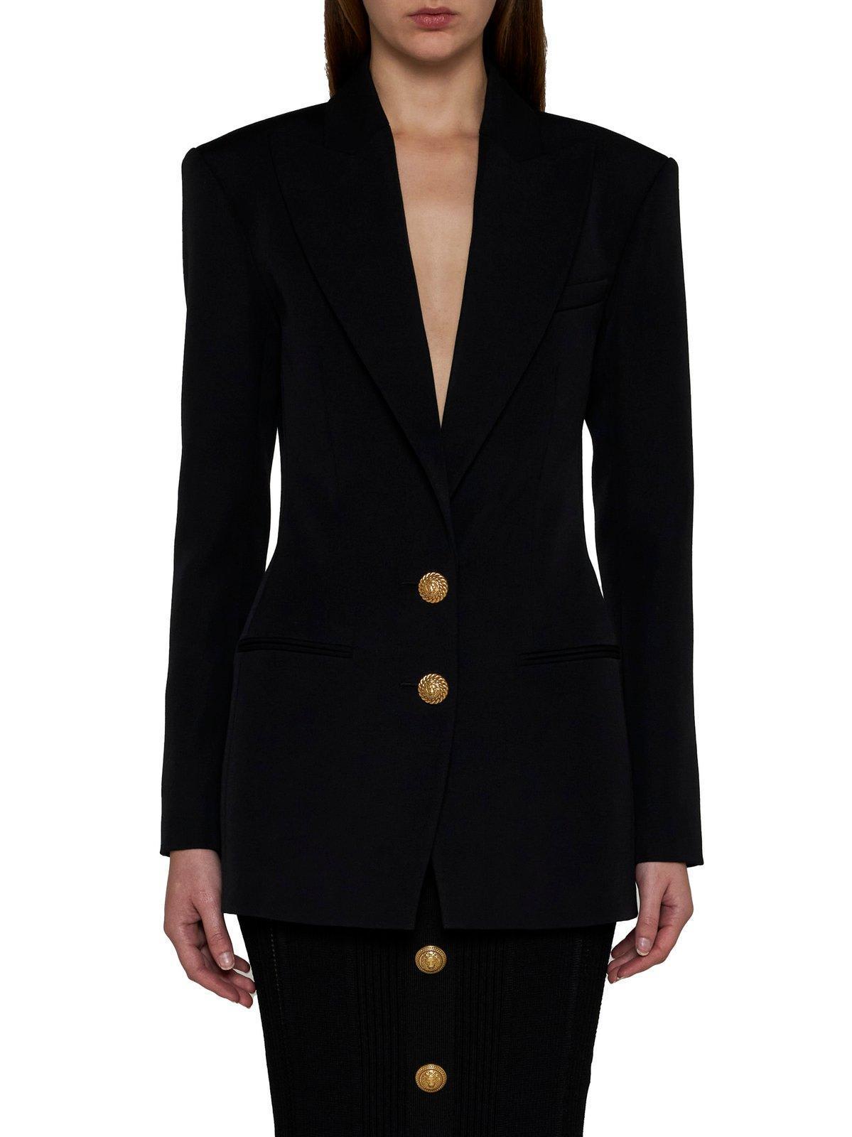 BALMAIN Two-button Fitted Blazer Jacket In Black Product Image