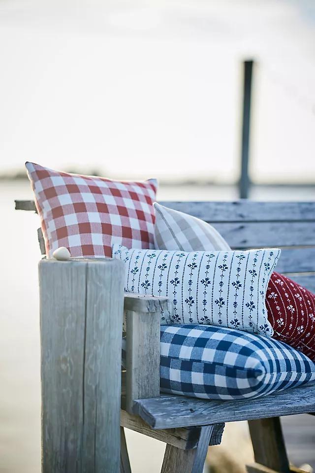 Gingham Outdoor Pillow, Red Product Image