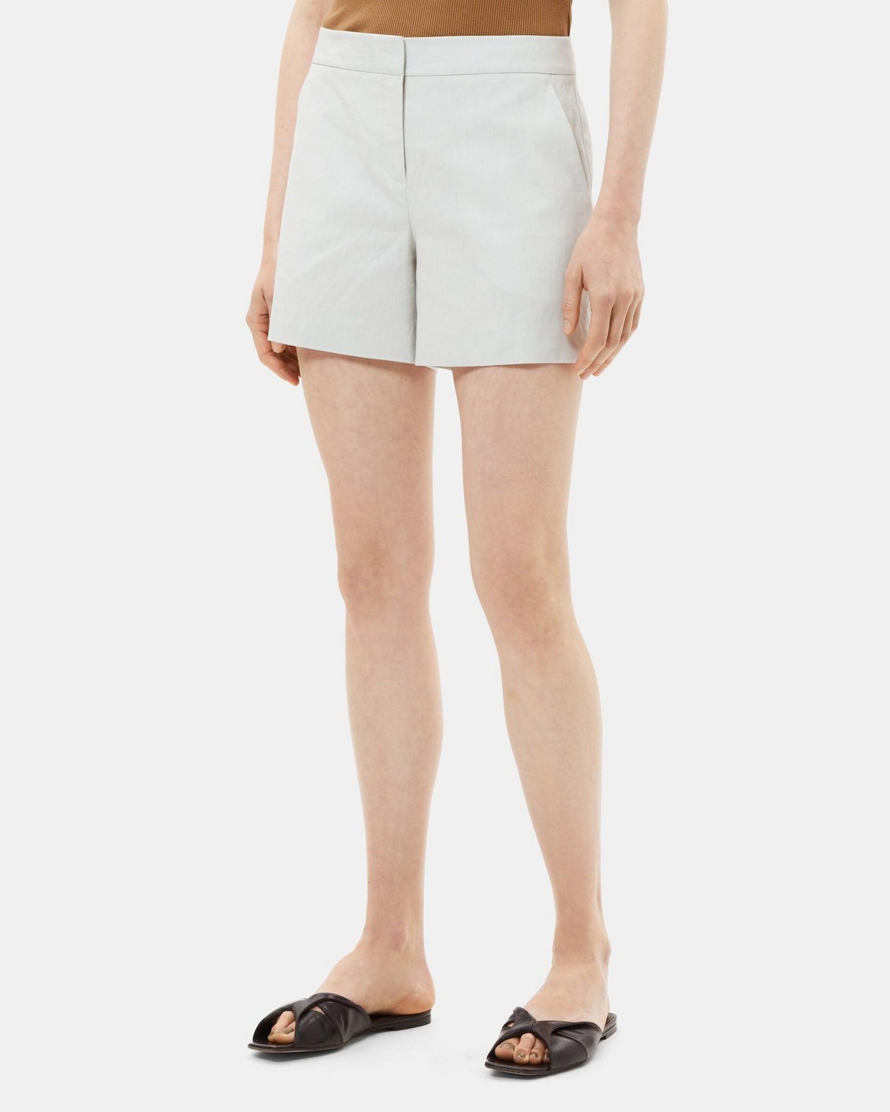 Tailored Short in Linen Blend Mélange Product Image