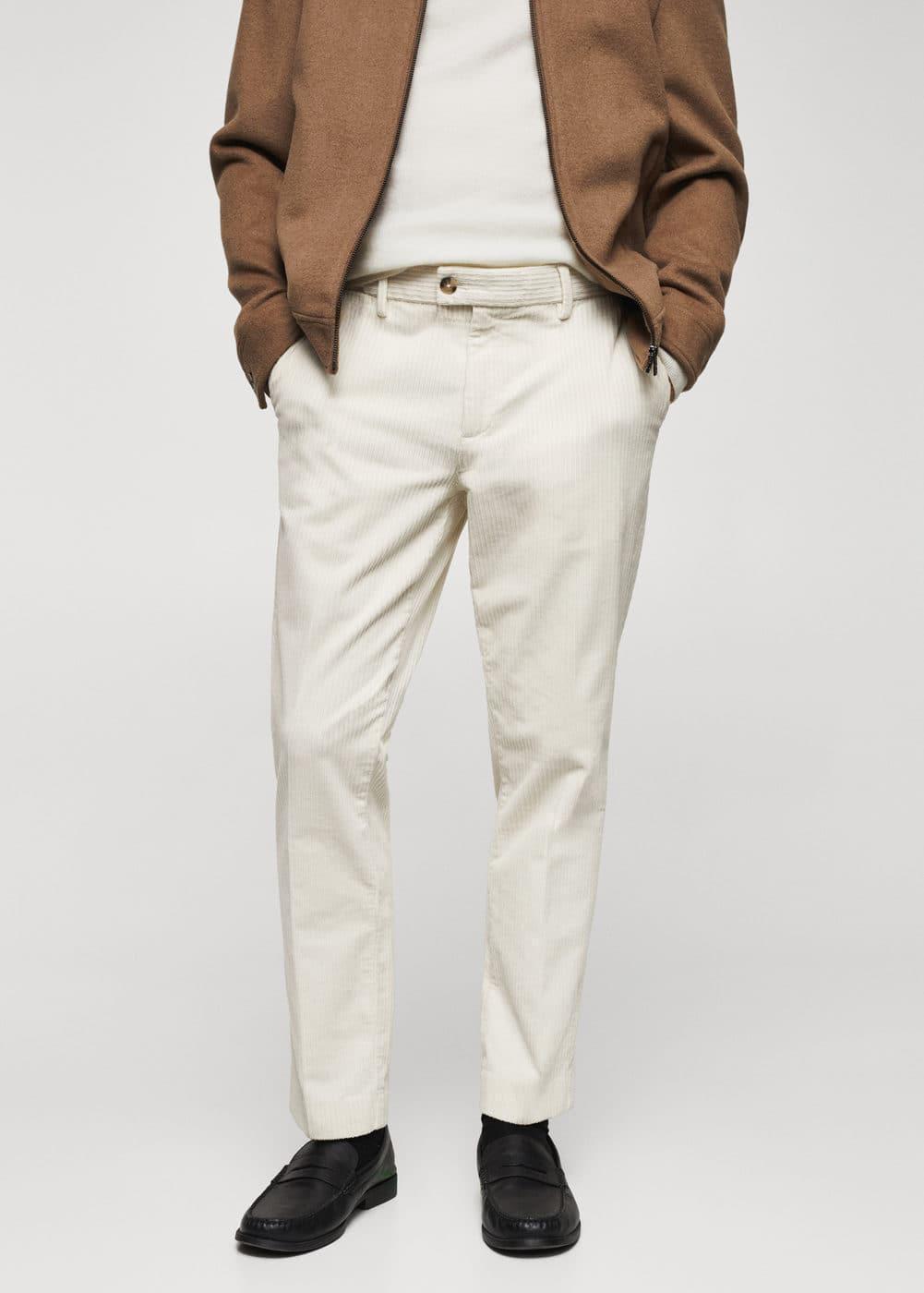 MANGO MAN - Slim fit corduroy pants off whiteMen Product Image