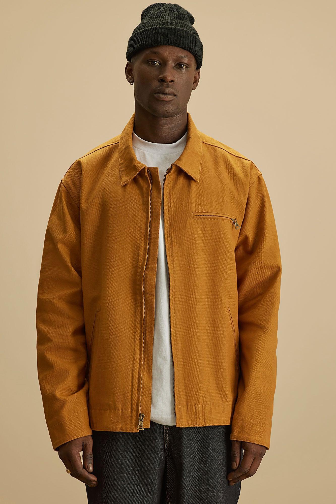 Alexander Utility Canvas Zip Work Jacket - Tan Product Image