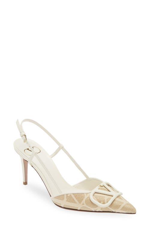 VALENTINO GARAVANI Women's Pointed Toe Slingback High Heel Pumps In Natural Product Image