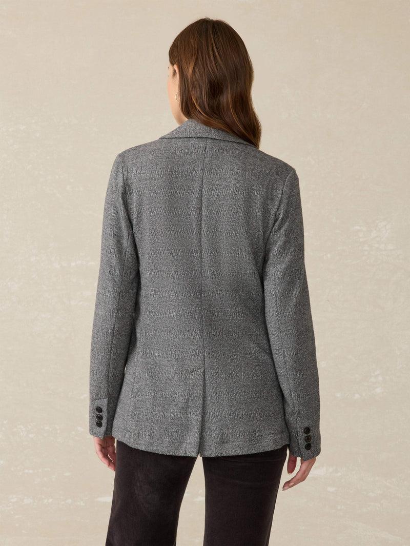 Inlet Knit Tweed Blazer - Steel Rock Herringbone Product Image