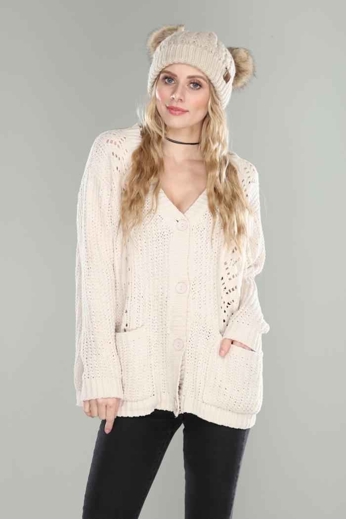 Soft Chenille Sweater Cardigan Product Image