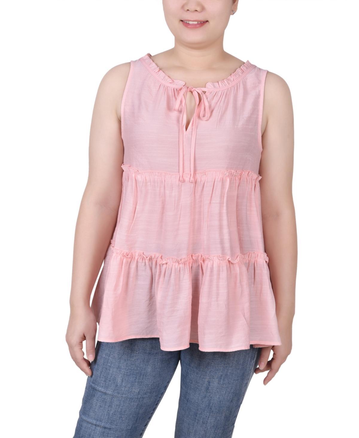 Ny Collection Petite Sleeveless Tiered Blouse Product Image