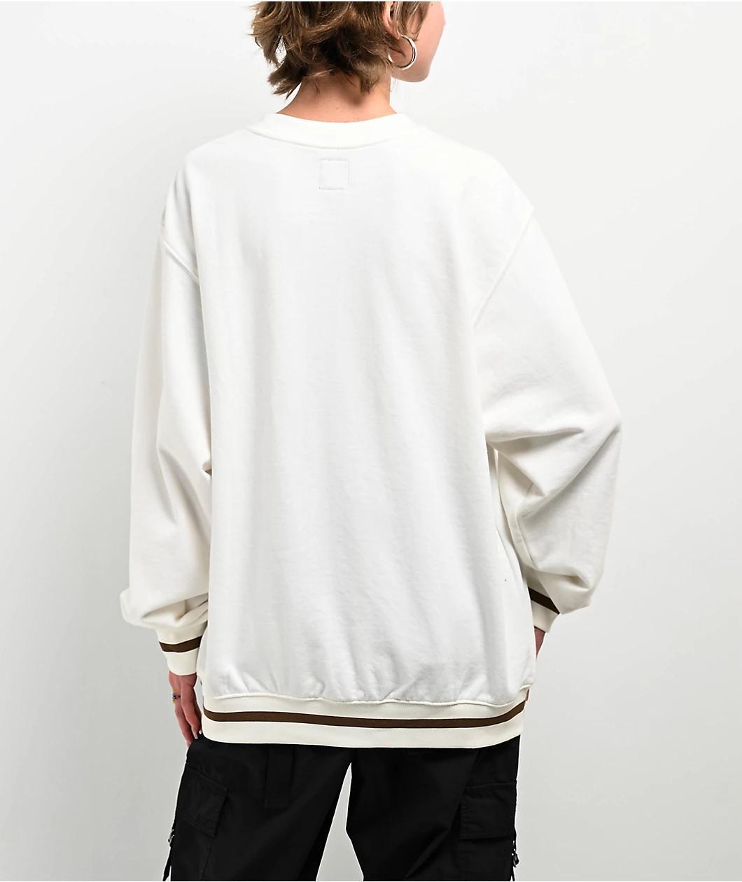 Vans Arch Loose Marshmallow & Brown Crewneck Sweatshirt Product Image