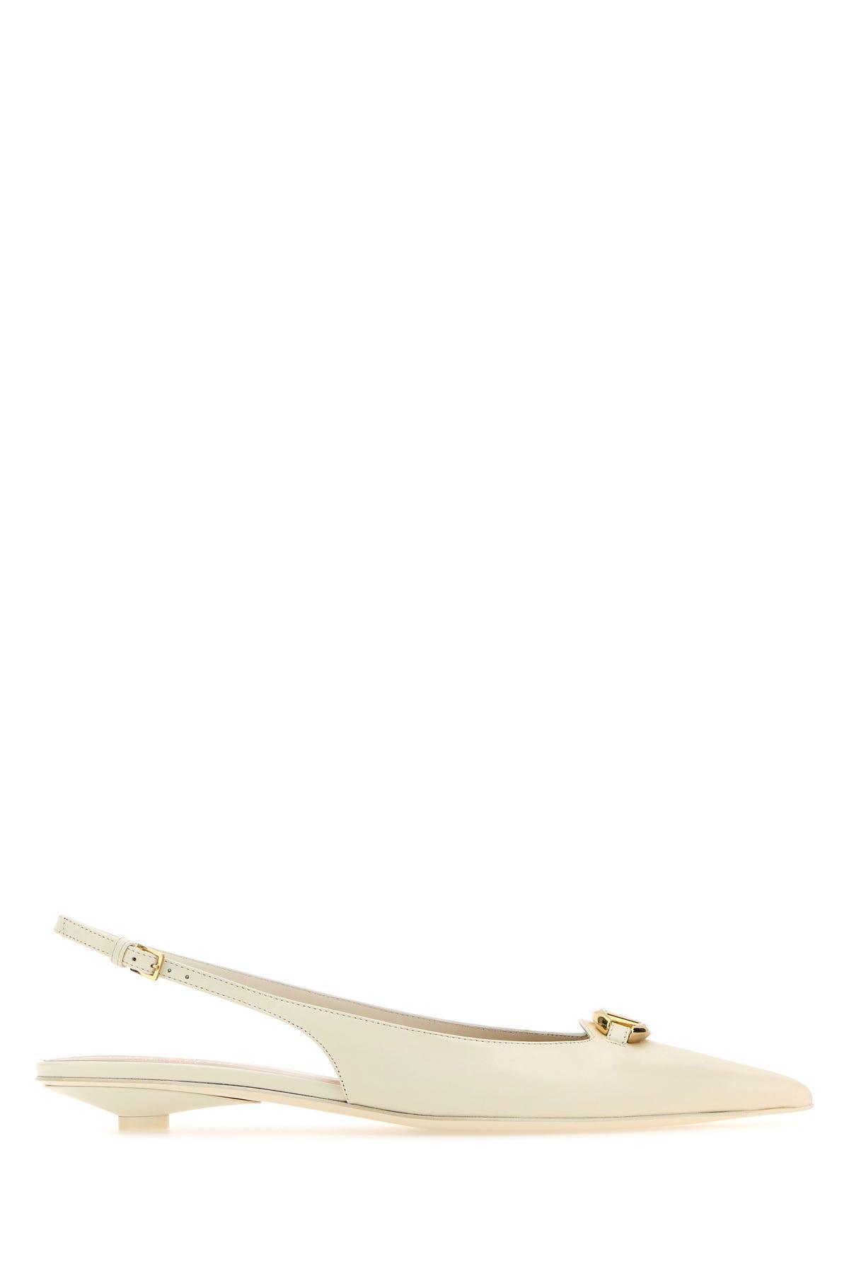 Valentino Vlogo Signature Slingback Pumps In White Product Image