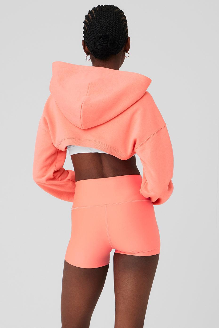 Cropped Shrug It Off Hoodie - Candy Orange Product Image