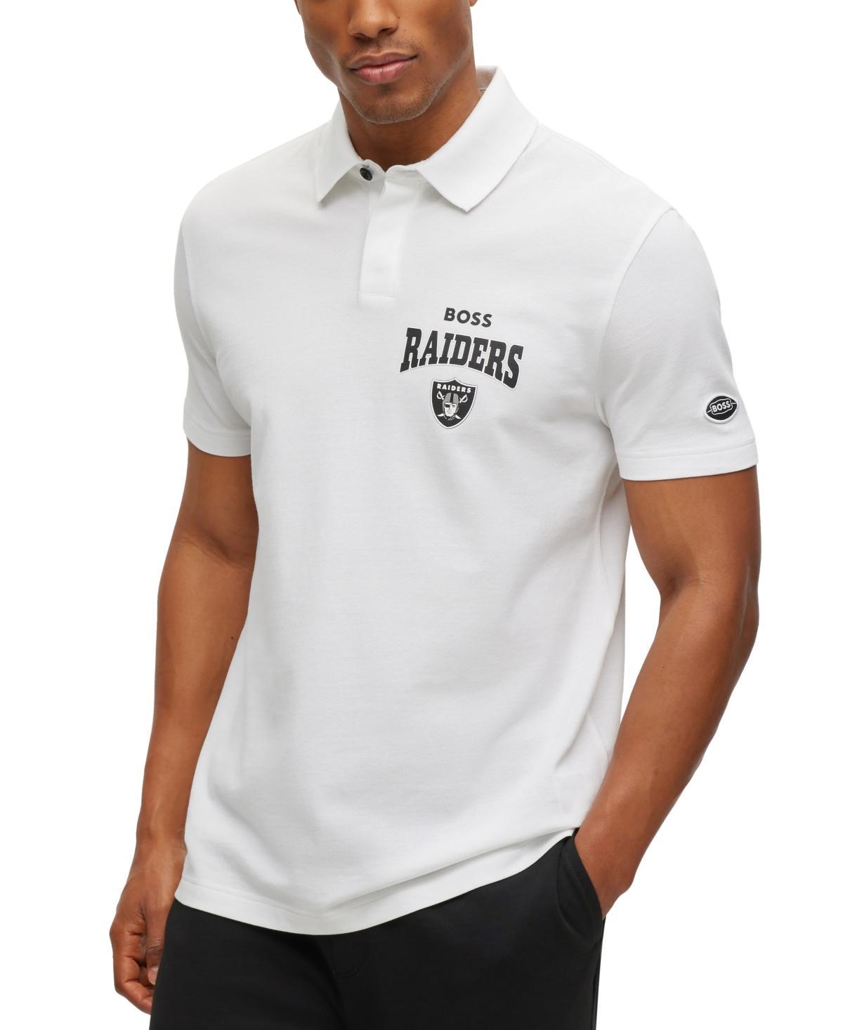 HUGO BOSS Boss X Nfl Cotton-piqu Polo Shirt With Collaborative Branding In Raiders Product Image