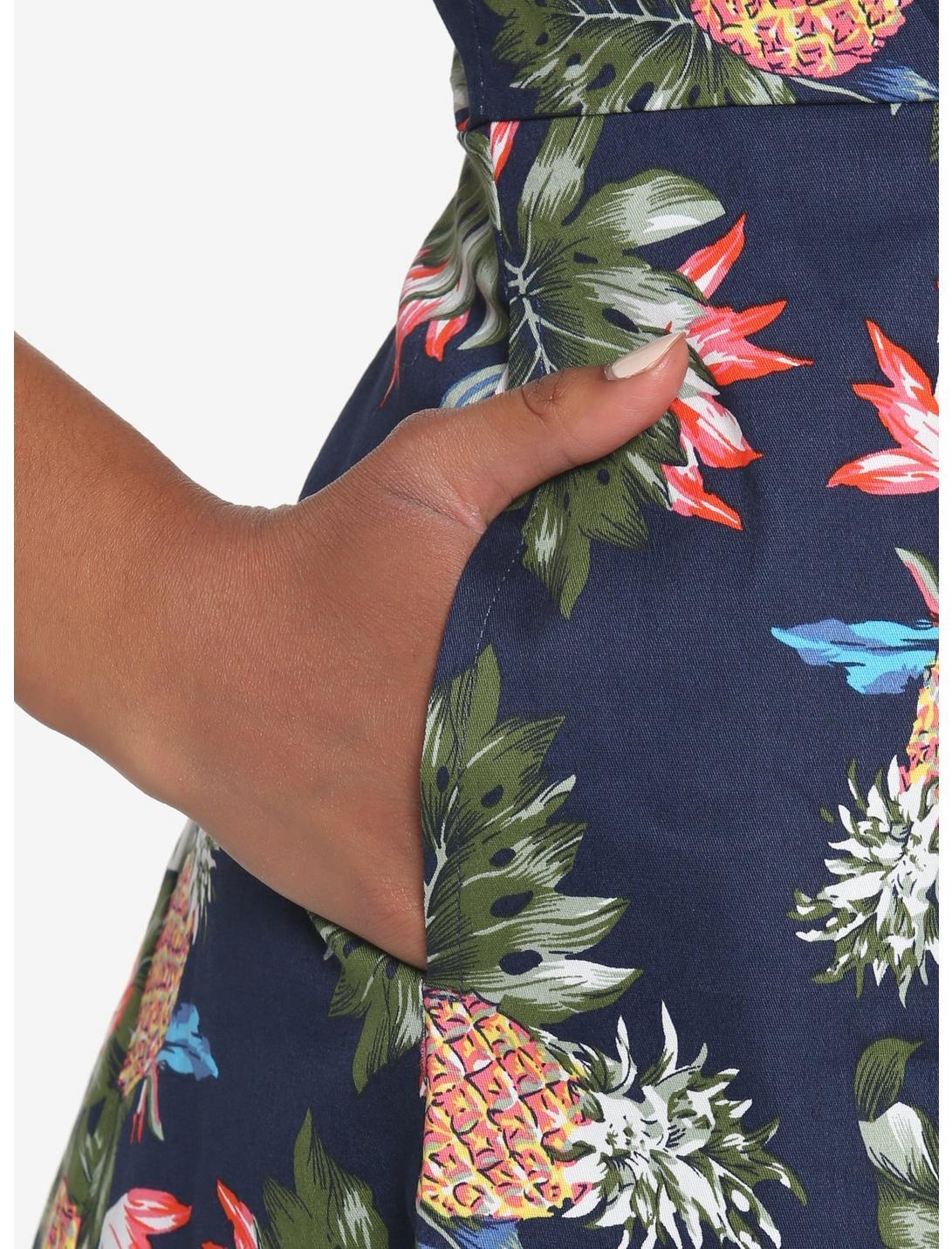 Navy Tropical Retro Dress Product Image