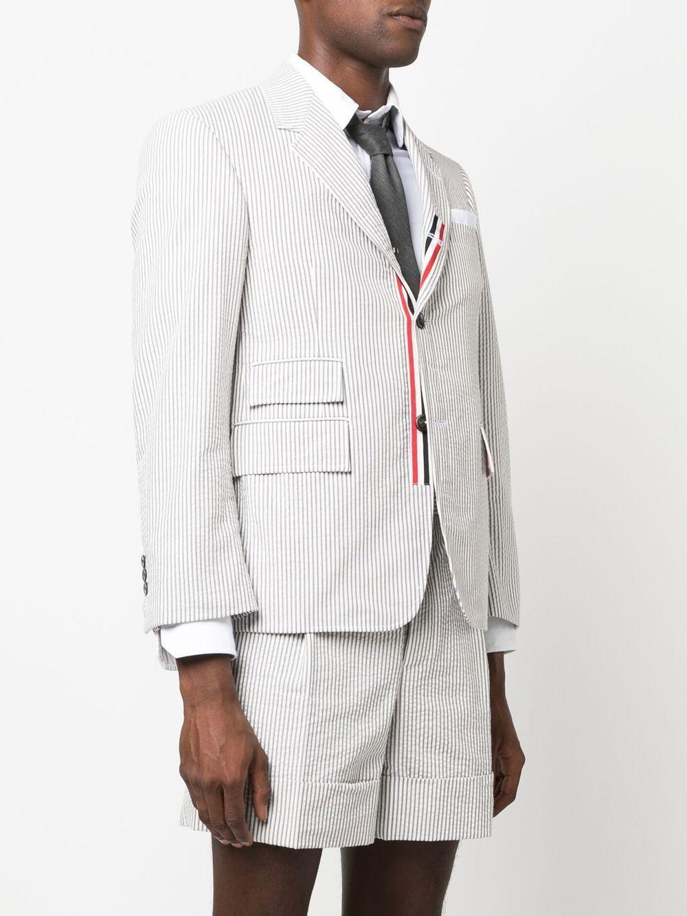 THOM BROWNE Seersucker Single-breasted Blazer In Med Grey Product Image